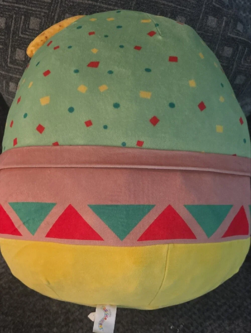 Plush Taco Squishmallow-Style Kids Toy in Green, Pink, Yellow
